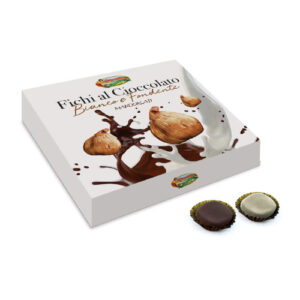 Fichi al cioccolato bianco e fondente mandorlati